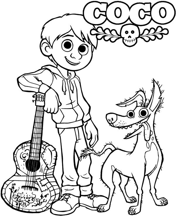 Coco coloring page dante and miguel