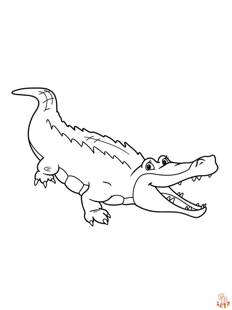 Printable crocodile coloring pages for kids