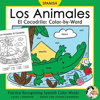 Los animales el cocodrilo recognizing spanish color names color