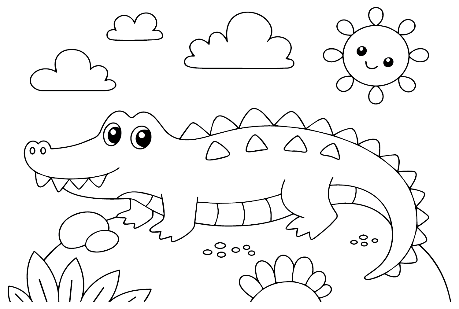 Crocodile coloring pag