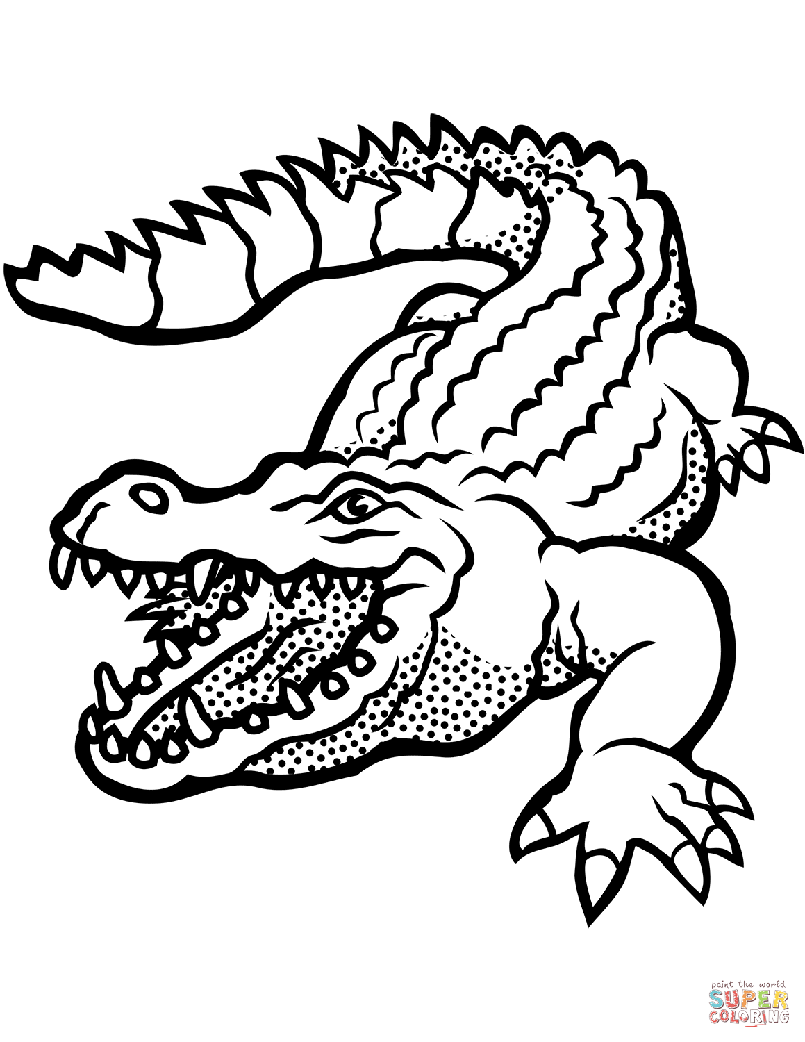 Crocodile with open mouth coloring page free printable coloring pages