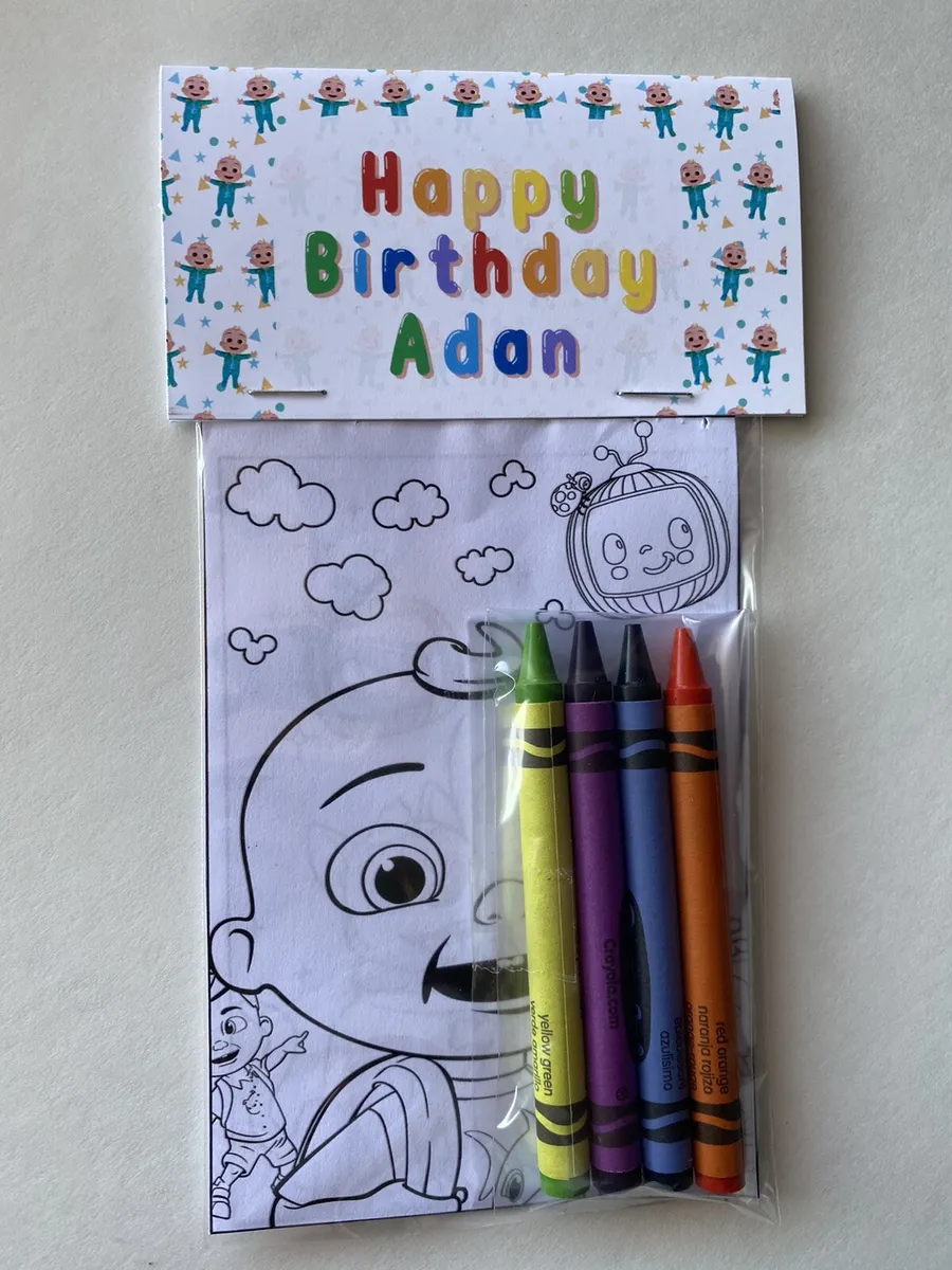 Coelon birthday party favors coloring pages