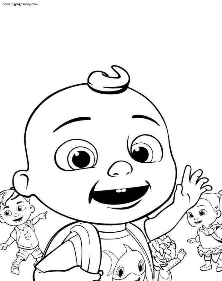 Cocomelon Logo Easy Coloring Page