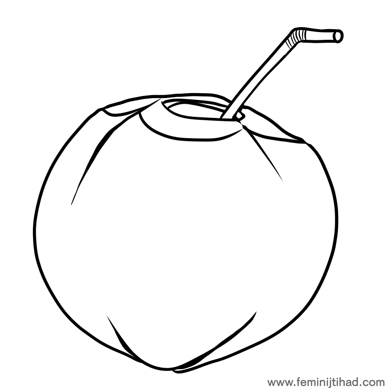 Coconut coloring pages printable pdf