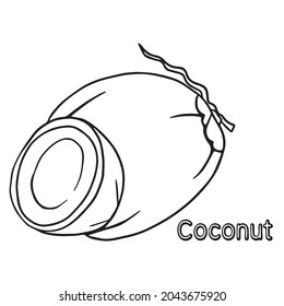 Hakuun cute kids coconut coloring book pagescoloring liittyvã vektorikuva rojaltivapaa