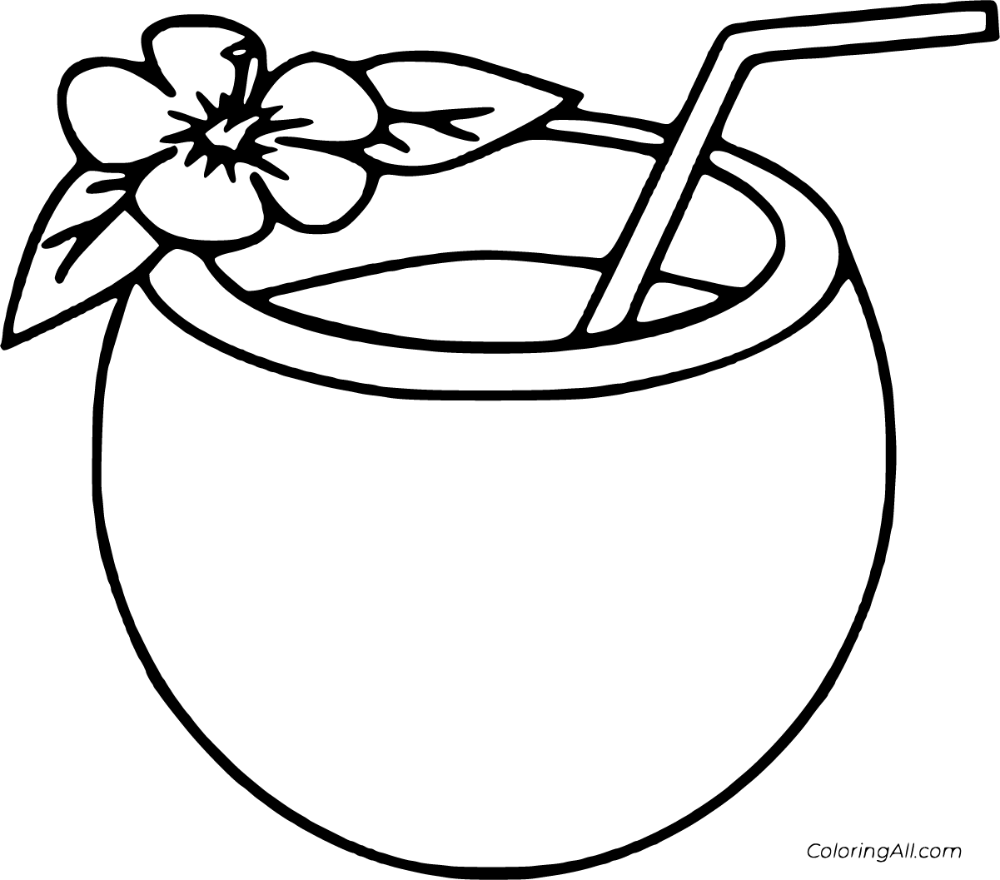 Free printable coconut coloring pages in vector format easy to print from any device and automaâ fruit coloring pages coloring pages coloring pages for girls
