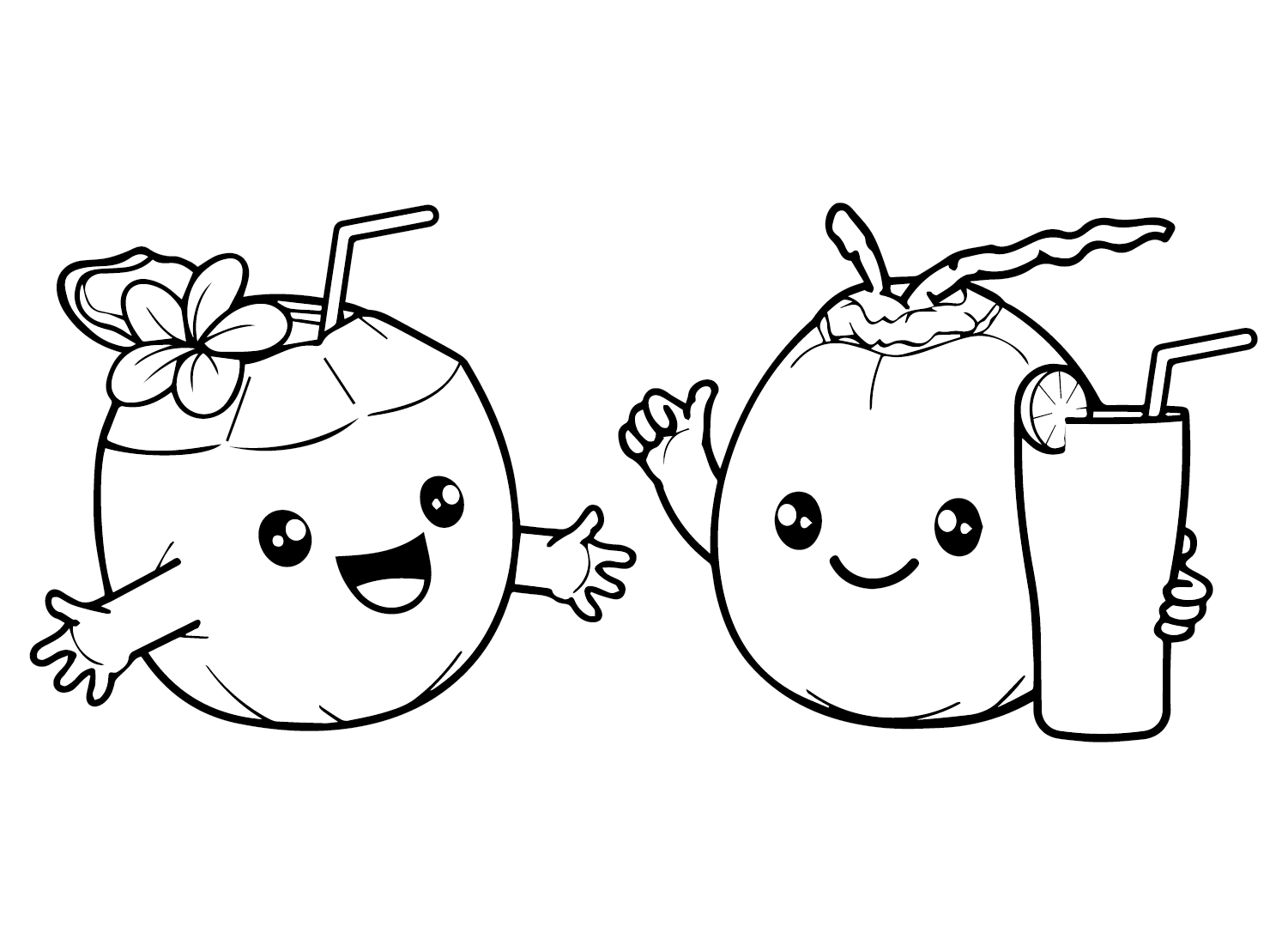 Coconut coloring pages printable for free download