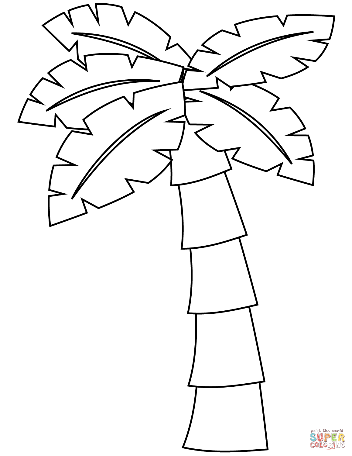 Coconut tree coloring page free printable coloring pages