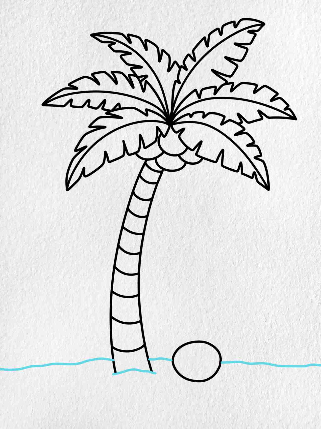 Easy coconut tree drawing