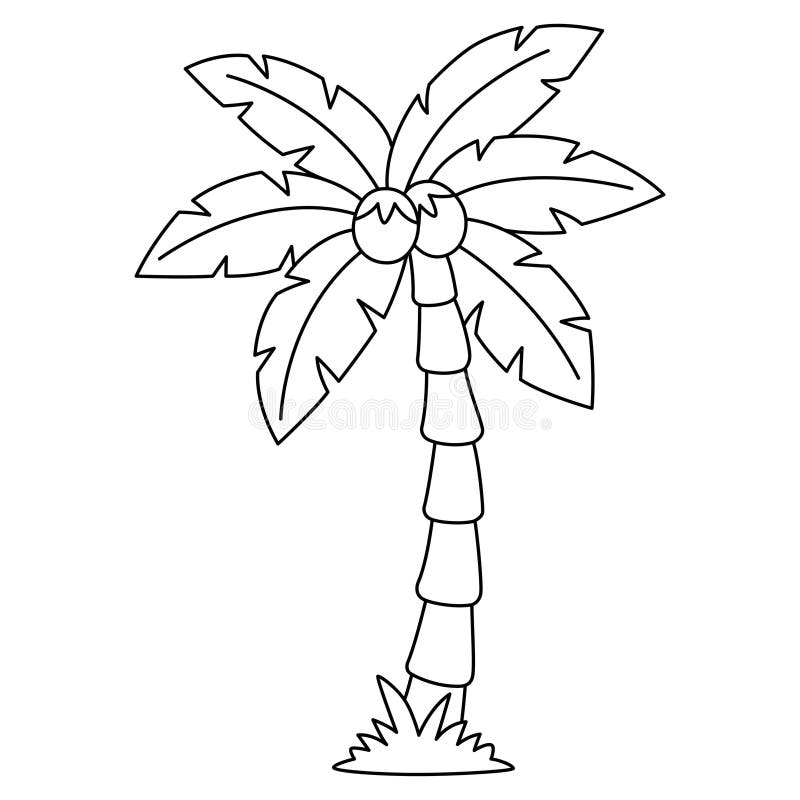 Coloring page coconut tree stock illustrations â coloring page coconut tree stock illustrations vectors clipart