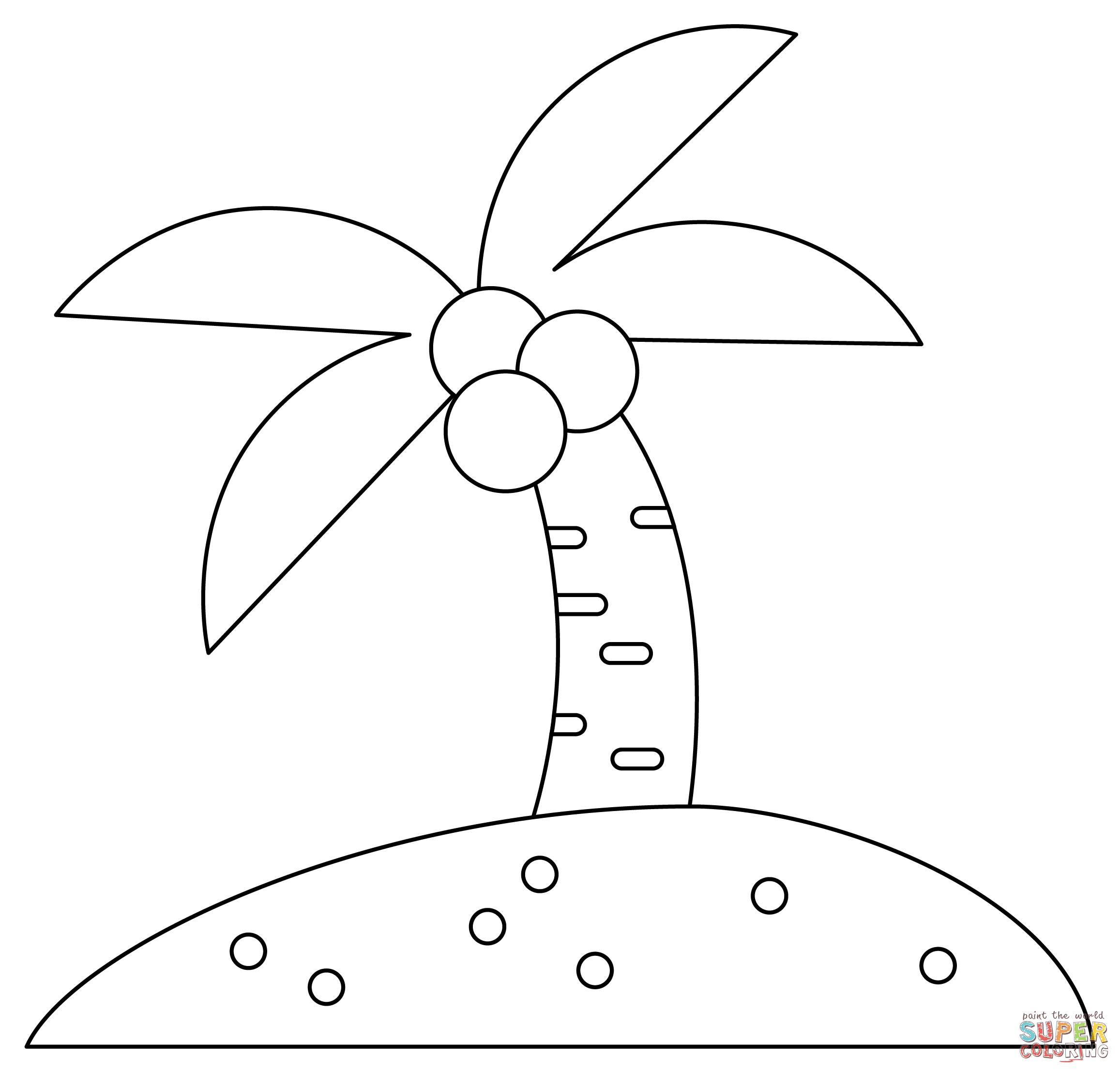 Coconut tree coloring page free printable coloring pages