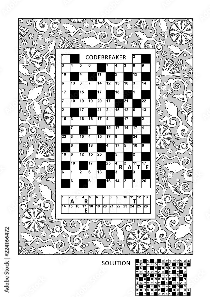 Puzzle and coloring activity page for grown