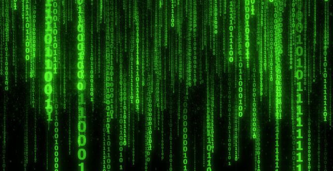 Matrix code numbers green wallpaper background