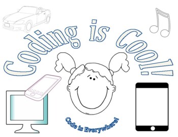 Coding is cool coloring sheet for hour of code week by lgsf tpt