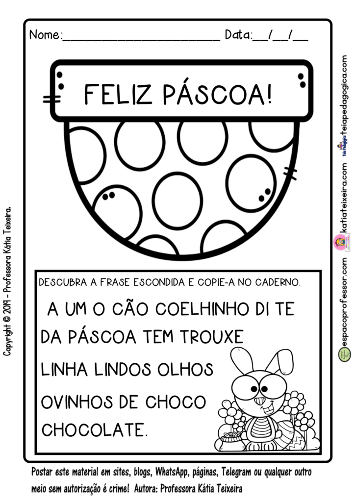 Leitura divertida coelhinho da pãscoa