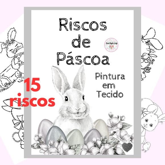 Apostila de pascoa para pintura em tecido desenhos grande