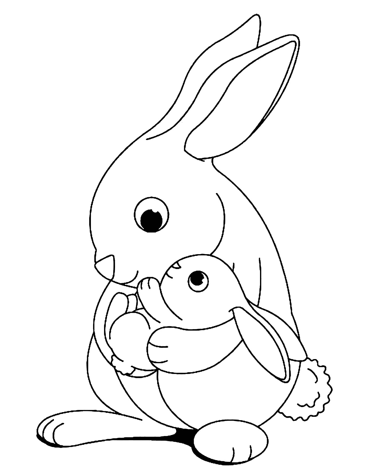 Coloriage de coelho gratuit ã colorier