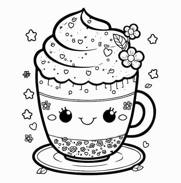 Premium vector vector hand drawn cute coffee cup outline illustration