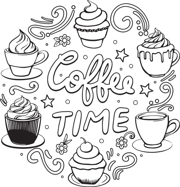 Thousand coffee coloring pages royalty