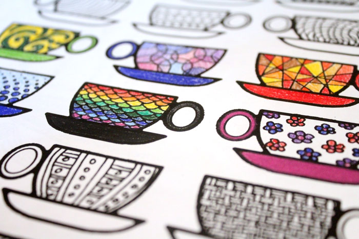 Free printable coloring pages for adults coffee cups moms and crafters