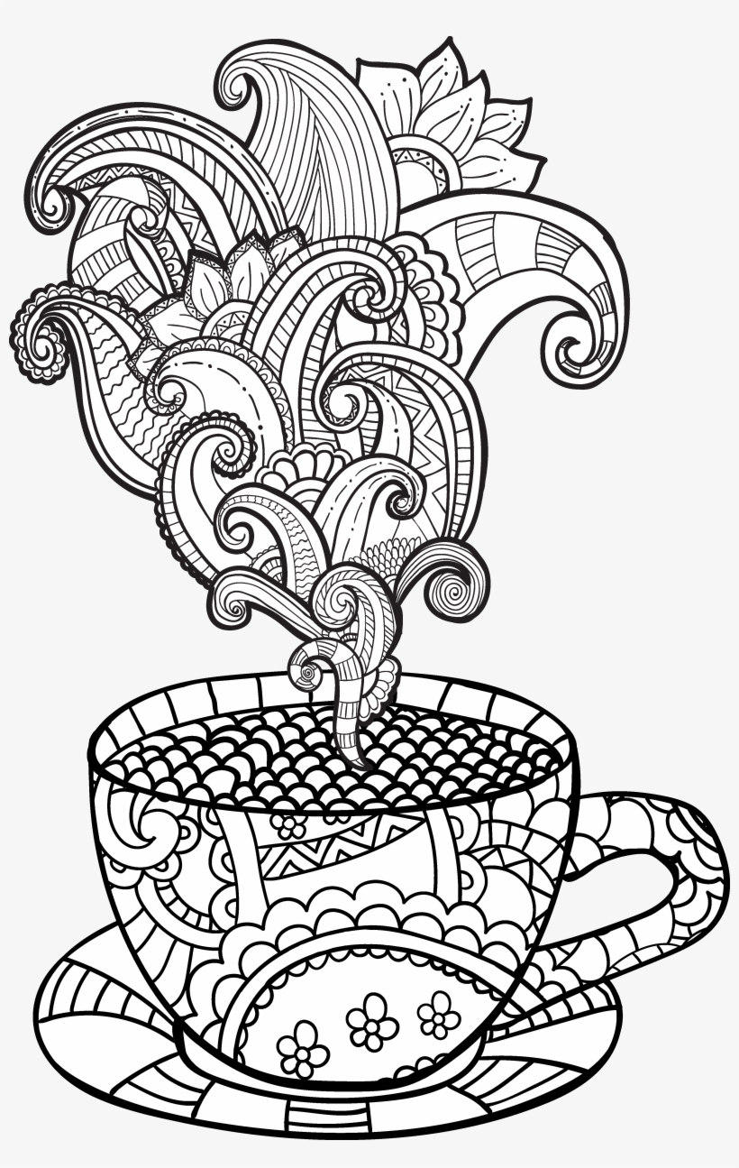 Coloring pages view larger image coffee cup coloring page adult