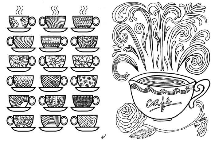 Free printable coloring pages for adults coffee cups moms and crafters