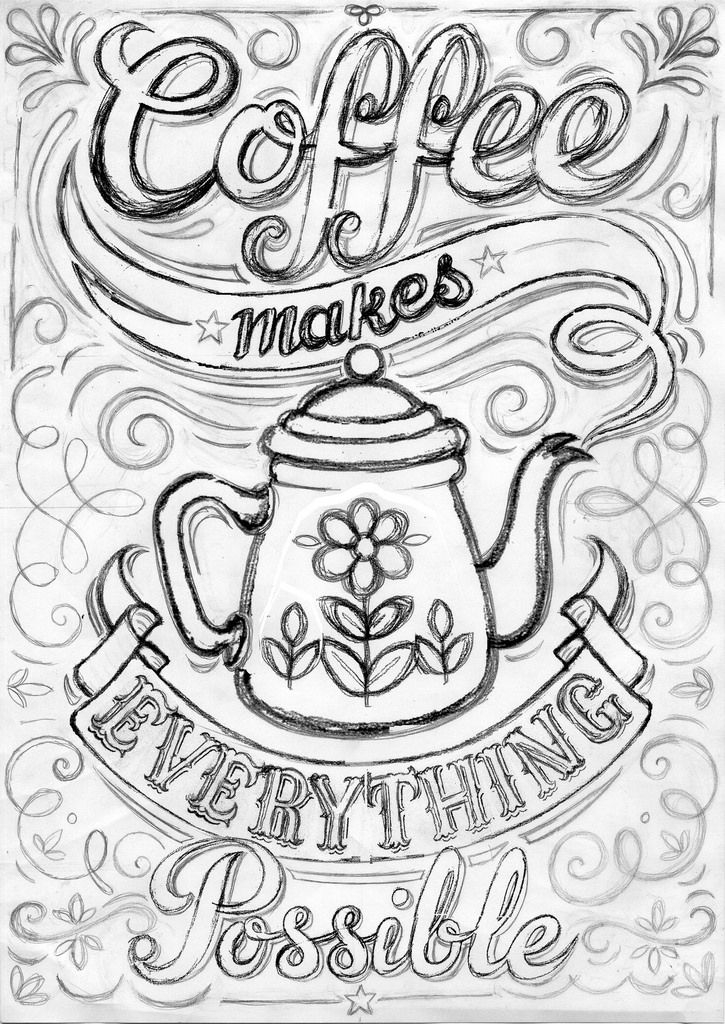 Coffee print work in progress coloring pages adult coloring pages coloring books