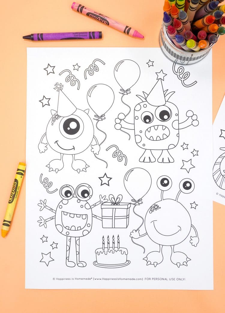 Monster coloring pages free printables