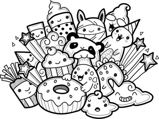 Fun monster doodles coloring page decal â