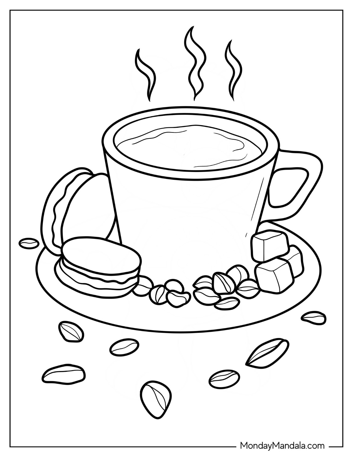 Coffee coloring pages free pdf printables