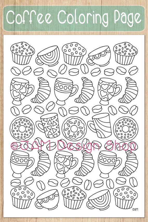 Coloring pages coloring sheet coffee lovers coffee theme positive vibes coloring for adults coffee lover gift