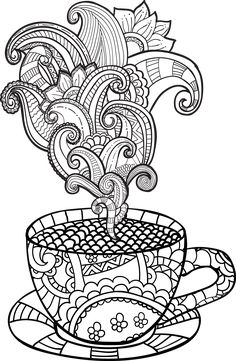 Coffee tea coloring pages for adults ideas coloring pages adult coloring pages colouring pages