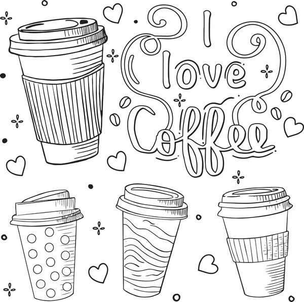 Thousand coffee coloring pages royalty