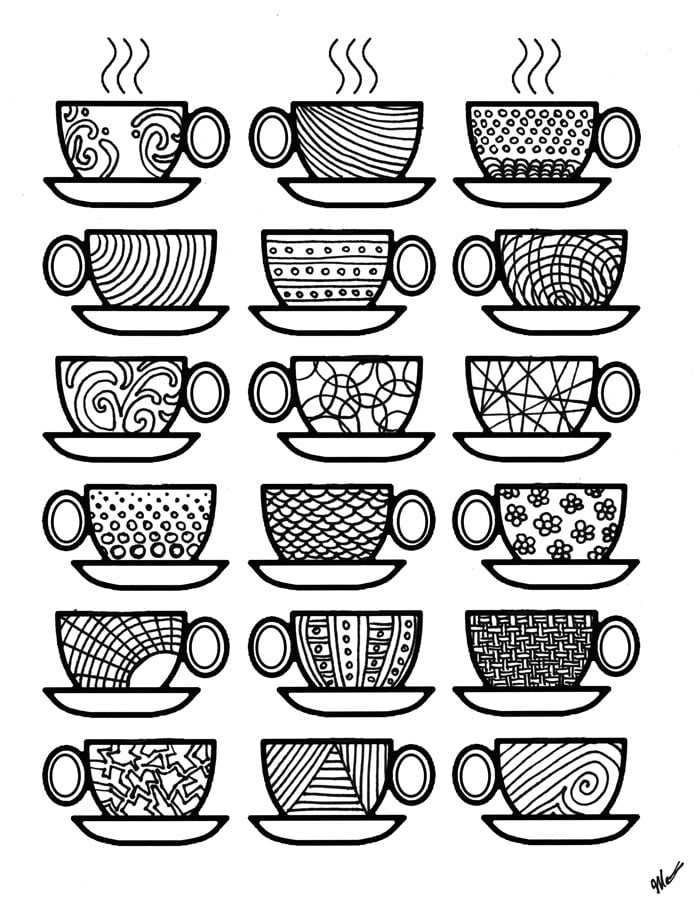 Get the louring page ffee cups printable adult louring pages that will help you de