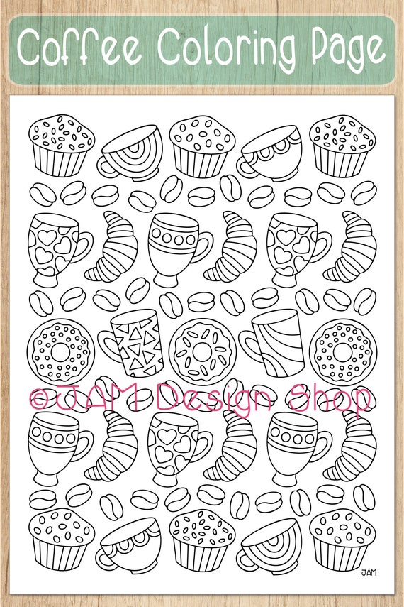 Coloring pages coloring sheet coffee lovers coffee theme positive vibes coloring for adults coffee lover gift