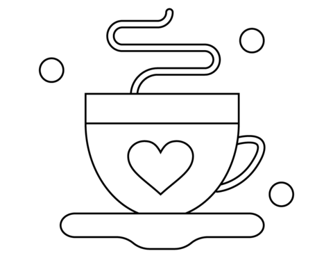 Valentines day coffee cup coloring page free printable coloring pages