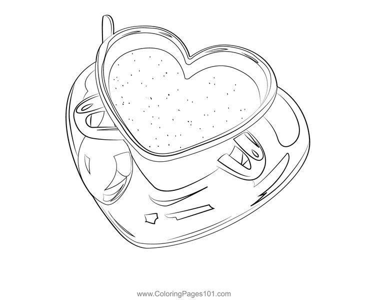 The perfect cup for coffee red heart coloring page in heart coloring pages valentines day coloring page valentines day coloring