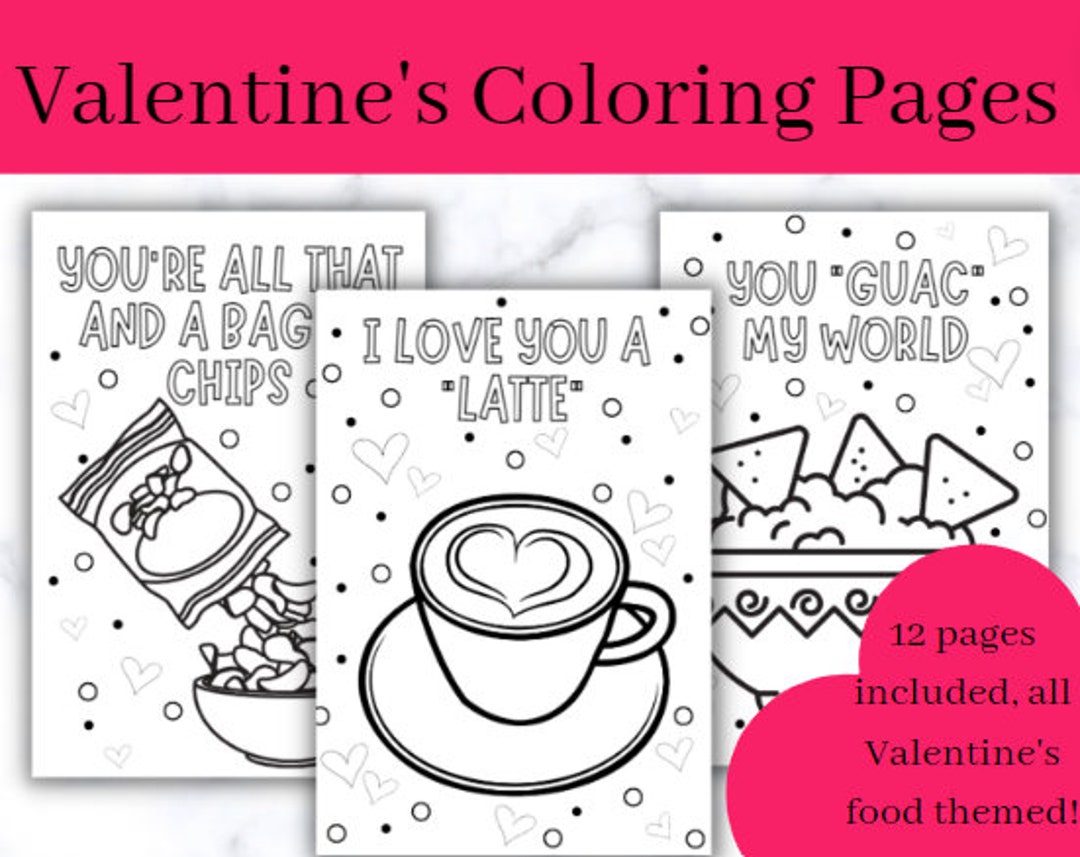 Valentines day coloring sheets valentines day food pun coloring kids coloring pages for valentines