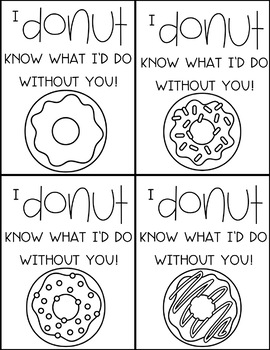 Donut and coffee valentines day cards and coloring pages tpt