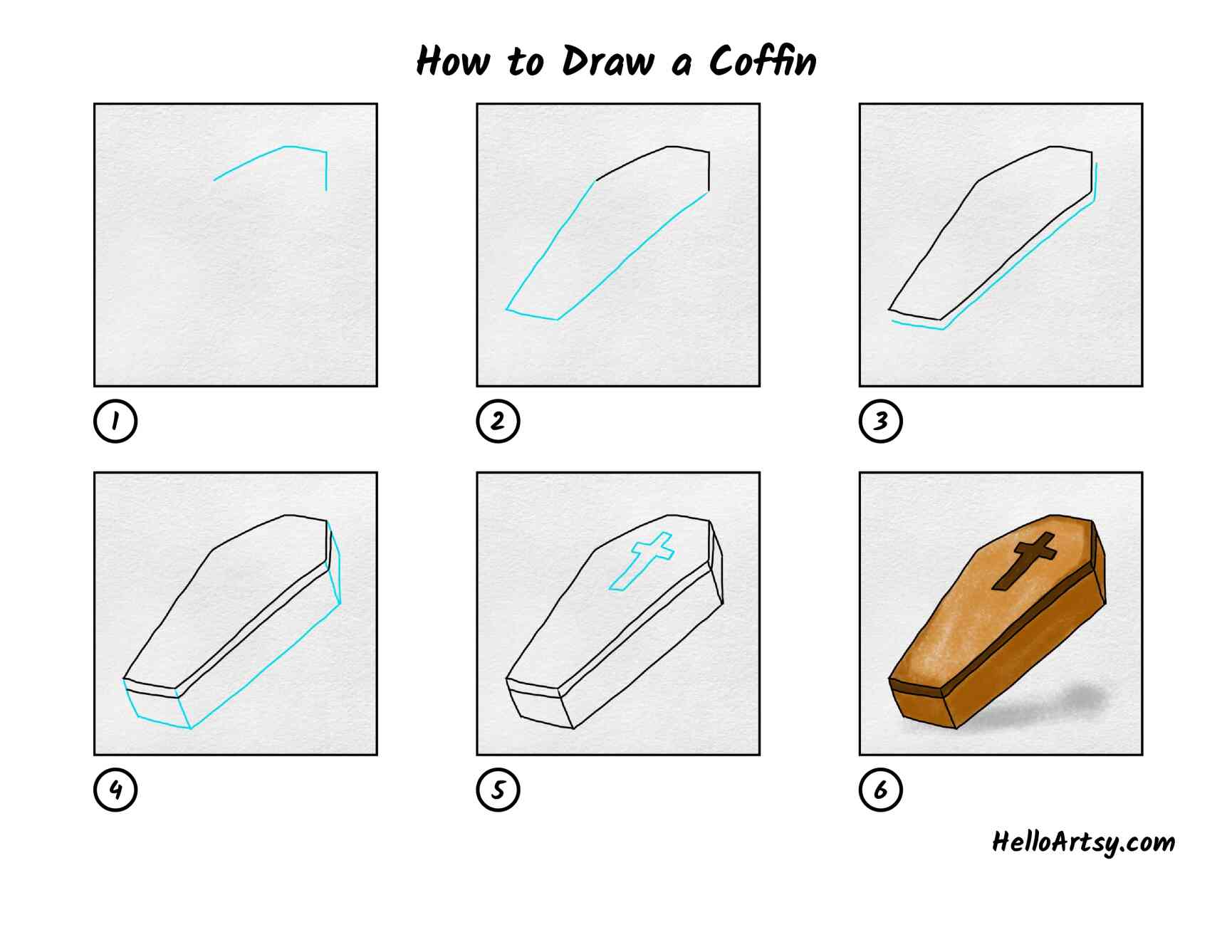 How to draw a coffin