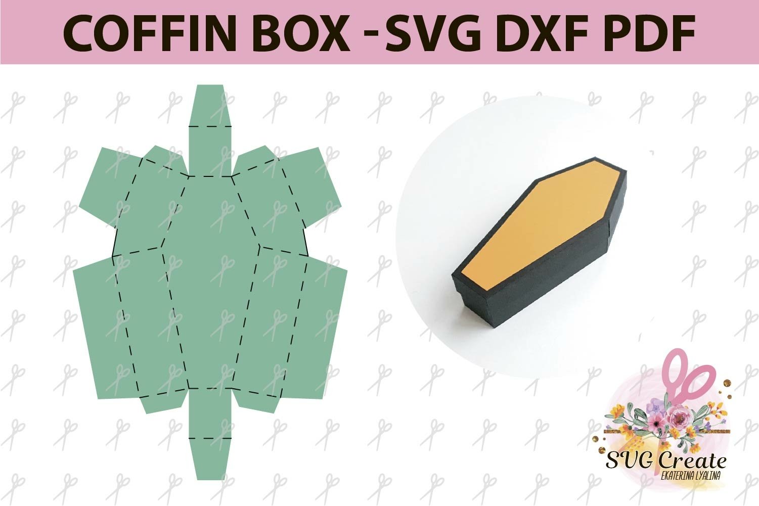 Coffin box svg halloween treat box candy box svg favor