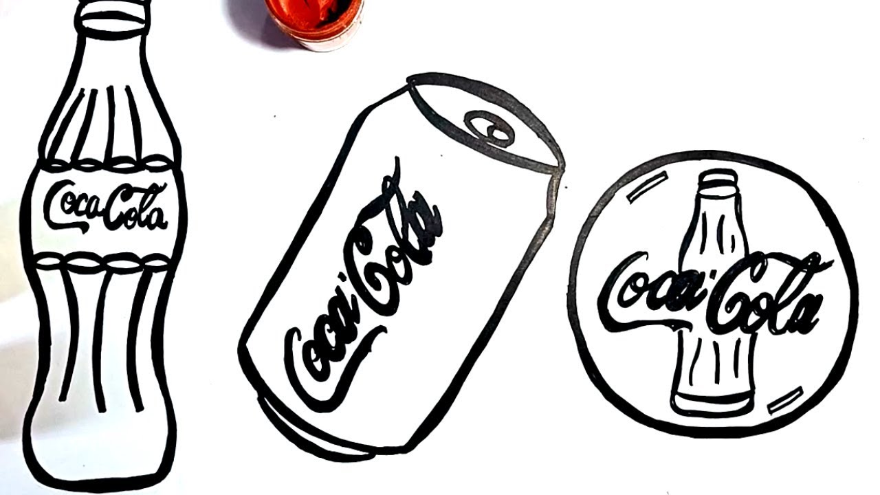 Glitter coca cola coloring and drawing for kids art fusion