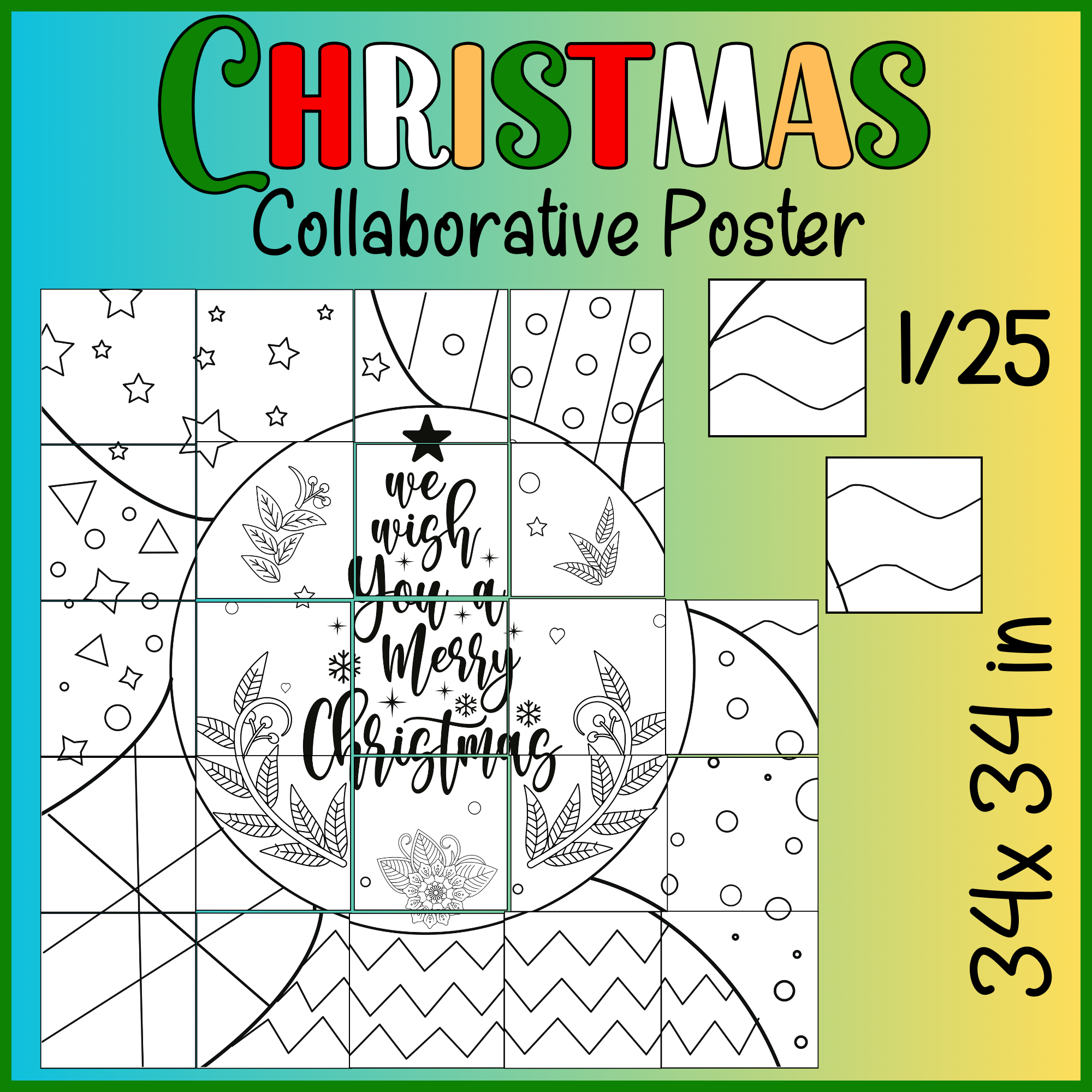 We wish you a merry christmas collaborative poster pop art coloring pages made by teachers