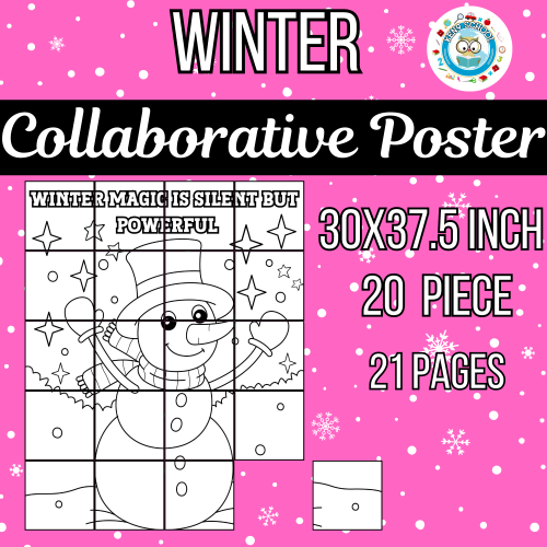 Winter collaborative posters art coloring pages