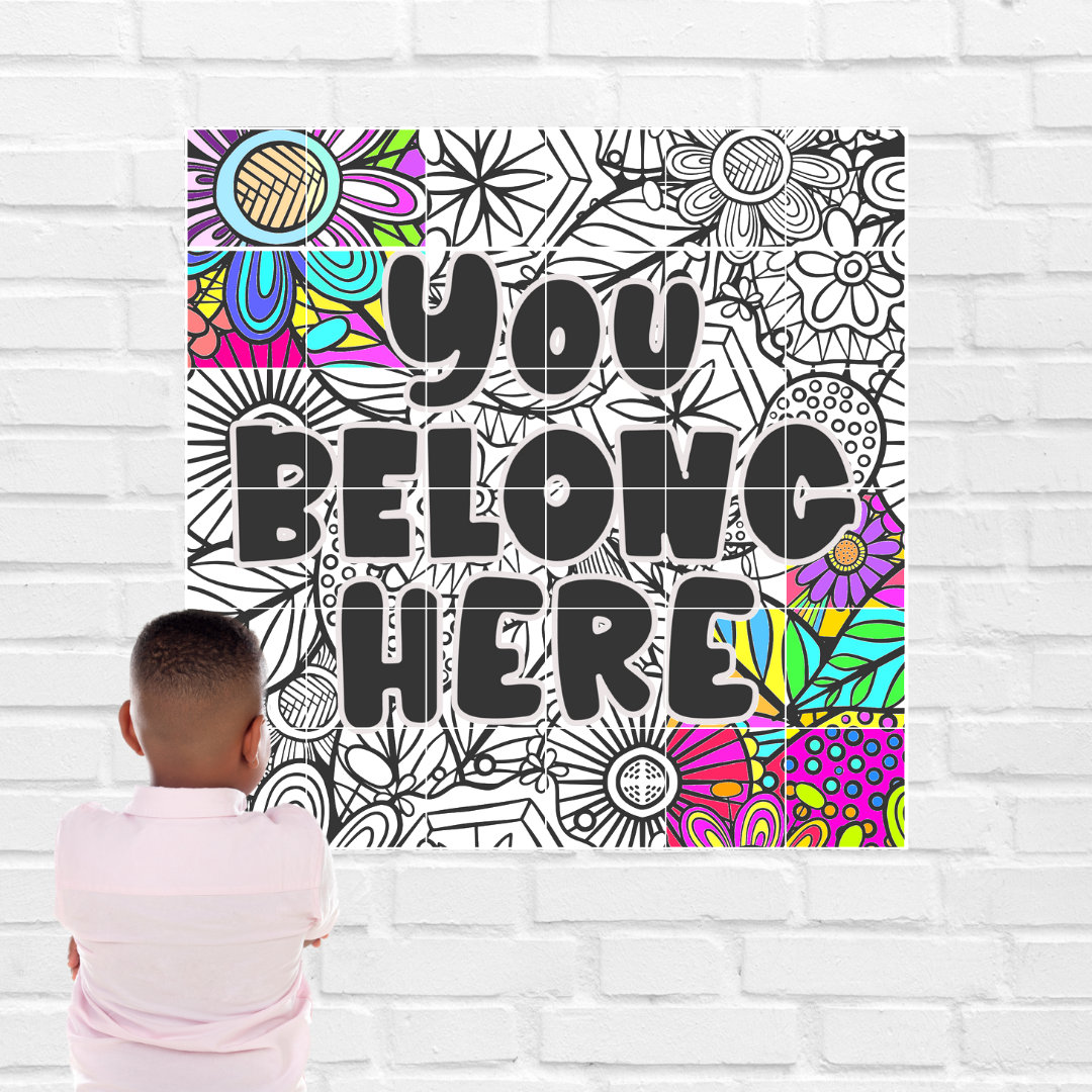 Collaborative coloring poster for the classroom school counselor bulletin board giant coloring poster mural for kids