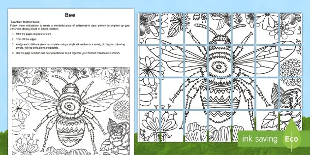 Bee mindfulness collaborative colouring activity pack love coloring pages color activities coloring pages