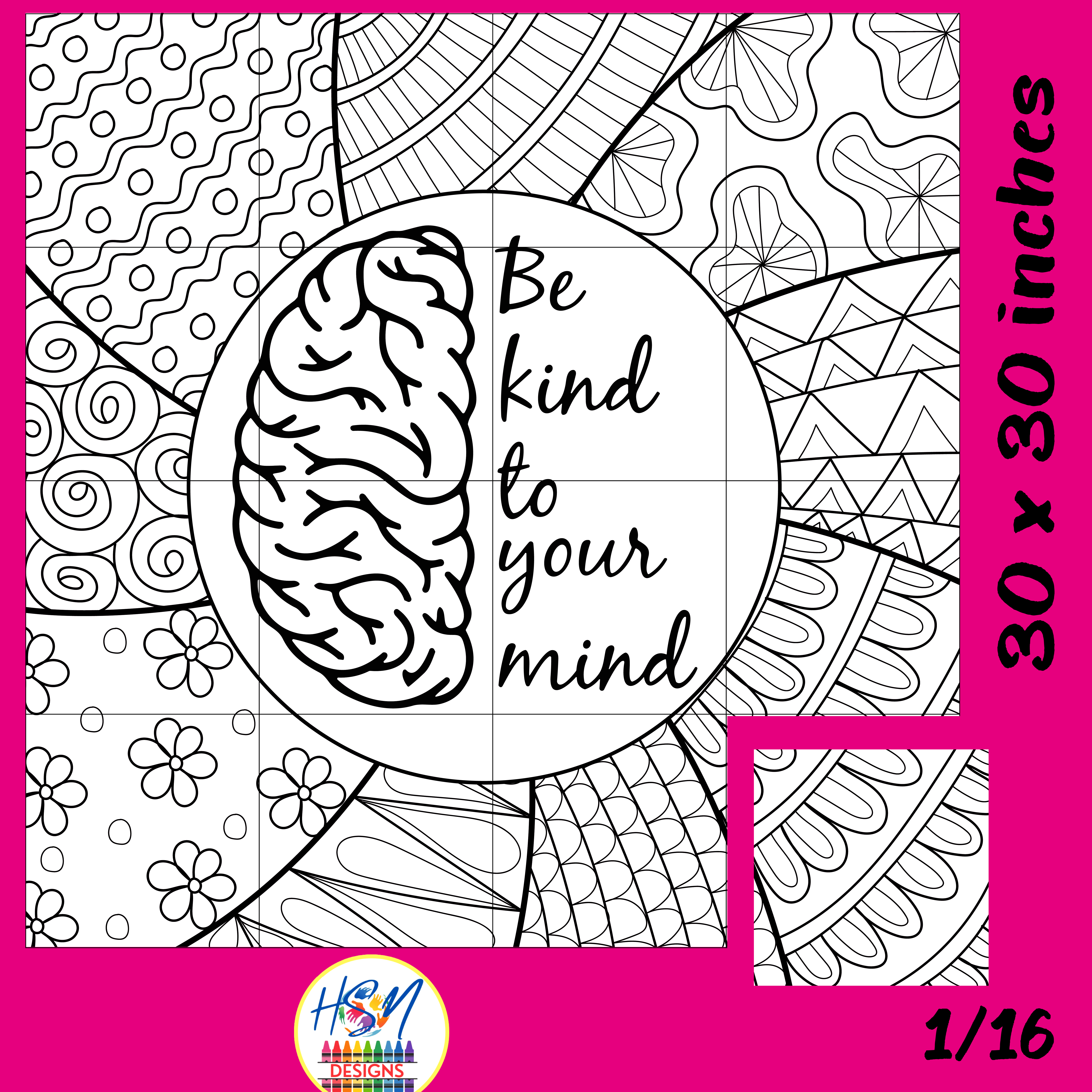 Mental health collaborative poster art coloring craft be kind to your mind made by teachers