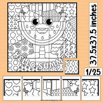 Summer bulletin board watermelon day craft coloring pages collaborative poster bulletin boards classroom decor coloring pages color worksheets