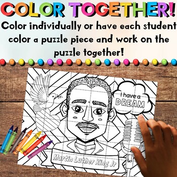 Martin luther king coloring art puzzle activities