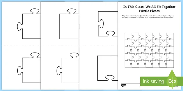 Simple jigsaw puzzle template primary resource